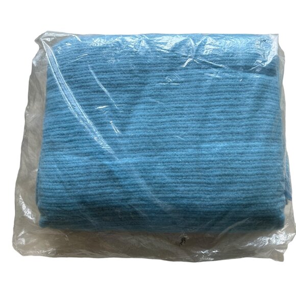 Vintage New Old Stock Beacon Napped Thermal Twin/Full Blanket Blue Satin Edge - Picture 2 of 14